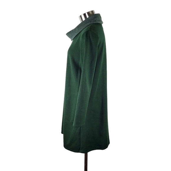 Pure J. Jill Double Knit Cowl Neck Cozy Tunic Dress Women's XS Petite Green - Picture 4 of 10